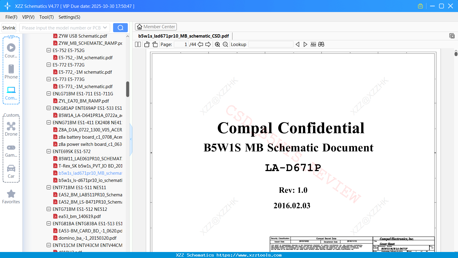 Laptop ACER B5w1s_lad671pr10_MB_schematic_CSD